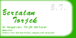 bertalan torjek business card