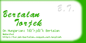 bertalan torjek business card